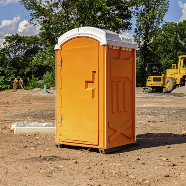 how often are the portable toilets cleaned and serviced during a rental period in Acadia County